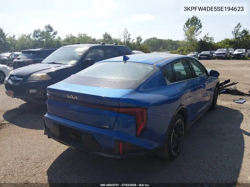 2025 Kia K4 Gt-Line VIN: 3KPFW4DE5SE194623 Lot: 45543701