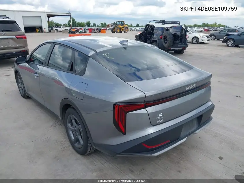 2025 Kia K4 Lxs VIN: 3KPFT4DE0SE109759 Lot: 45592126