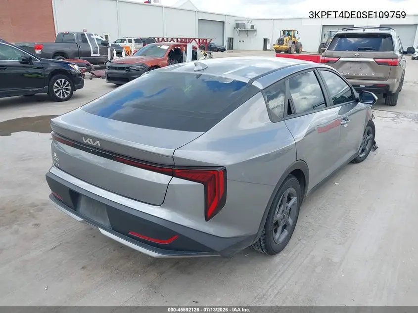2025 Kia K4 Lxs VIN: 3KPFT4DE0SE109759 Lot: 45592126