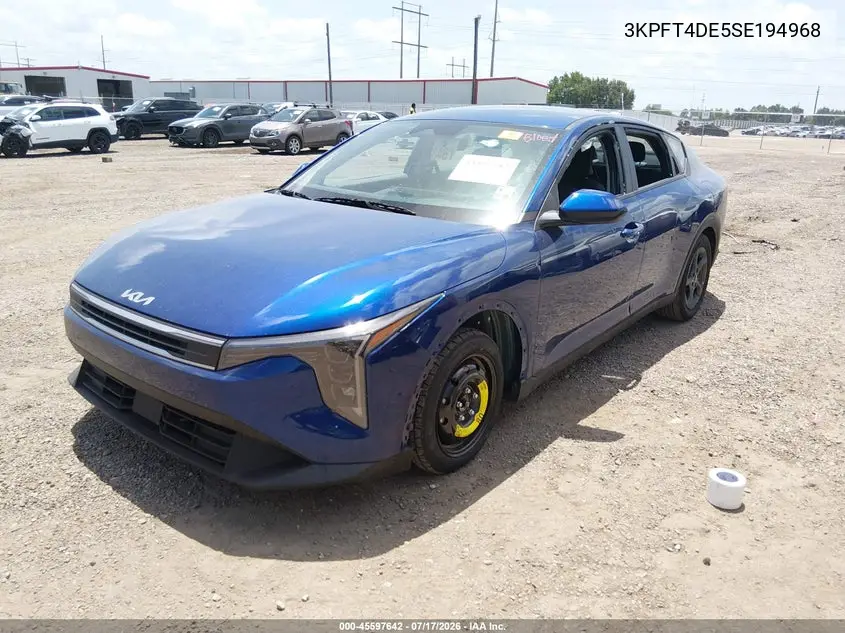 2025 Kia K4 Lxs VIN: 3KPFT4DE5SE194968 Lot: 45597642