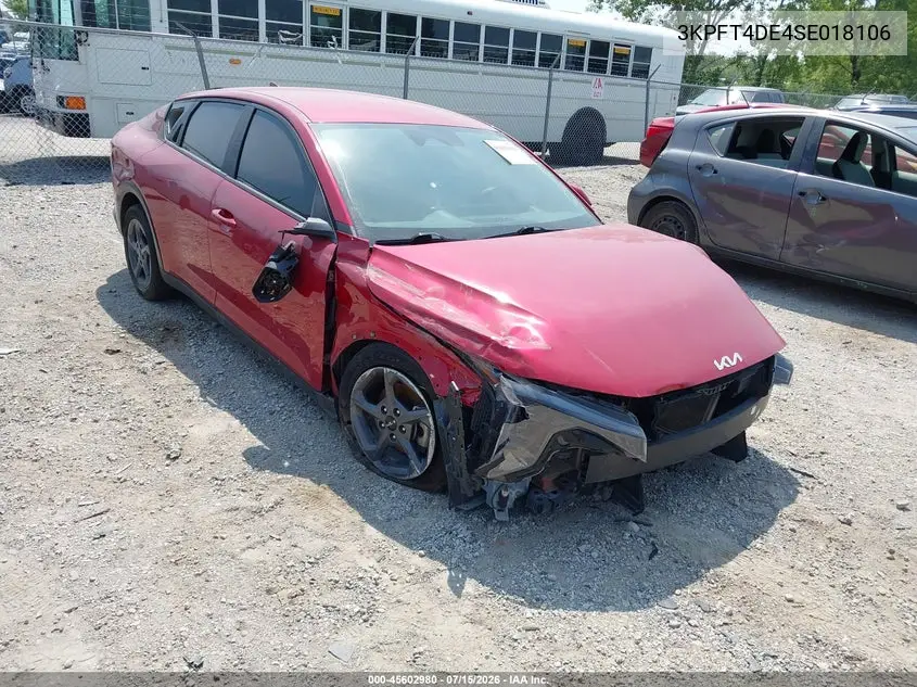 2025 Kia K4 Lxs VIN: 3KPFT4DE4SE018106 Lot: 45602980