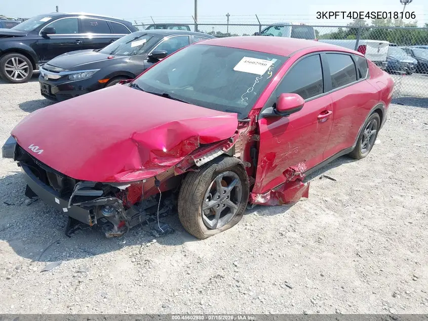 2025 Kia K4 Lxs VIN: 3KPFT4DE4SE018106 Lot: 45602980