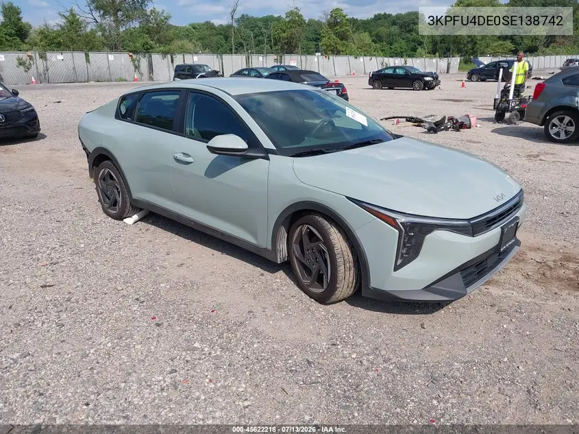 2025 Kia K4 Ex VIN: 3KPFU4DE0SE138742 Lot: 45622218