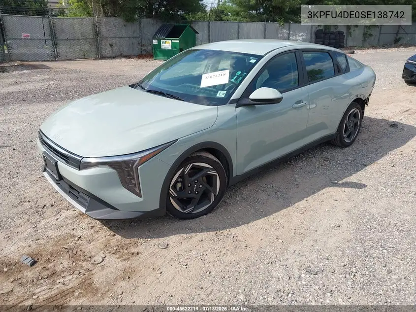 2025 Kia K4 Ex VIN: 3KPFU4DE0SE138742 Lot: 45622218