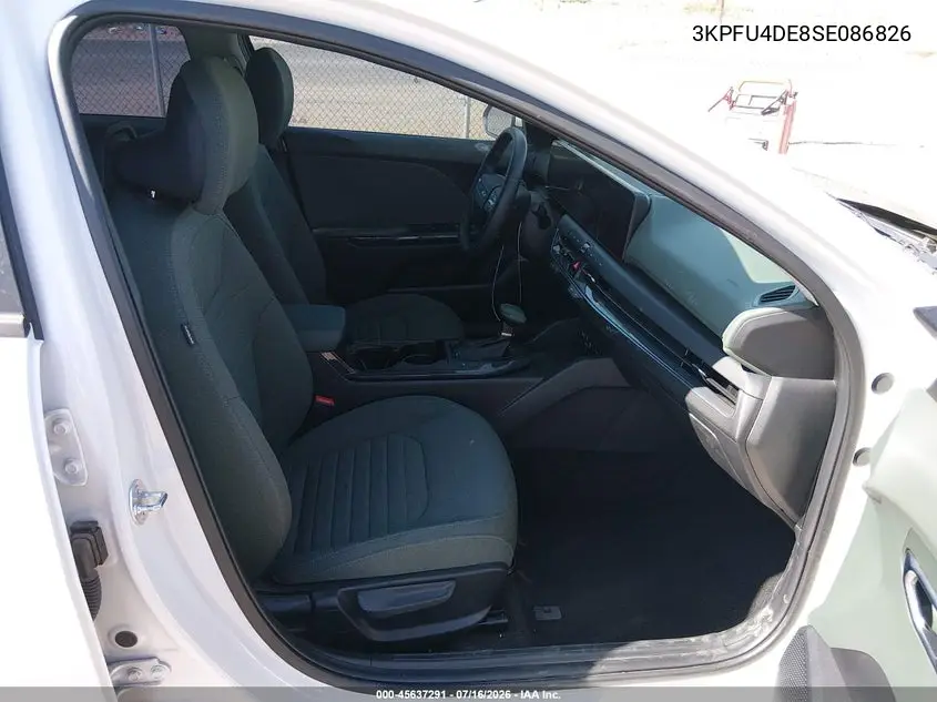 2025 Kia K4 Ex VIN: 3KPFU4DE8SE086826 Lot: 45637291