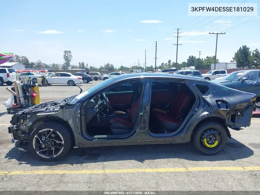 2025 Kia K4 Gt-Line VIN: 3KPFW4DE5SE181029 Lot: 45667503