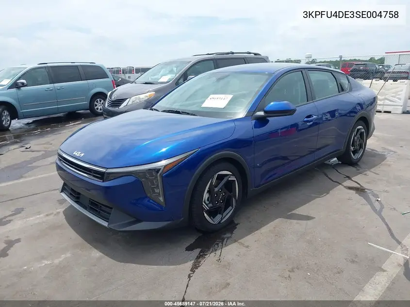 2025 Kia K4 Ex VIN: 3KPFU4DE3SE004758 Lot: 45689147