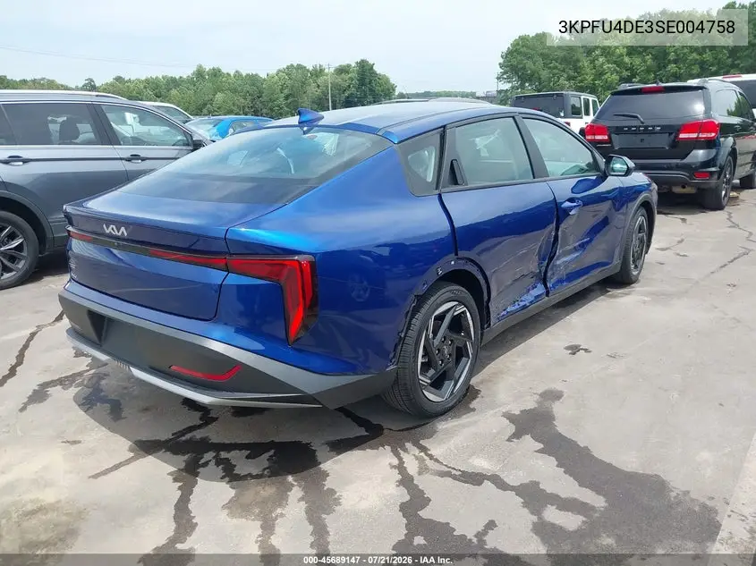 2025 Kia K4 Ex VIN: 3KPFU4DE3SE004758 Lot: 45689147
