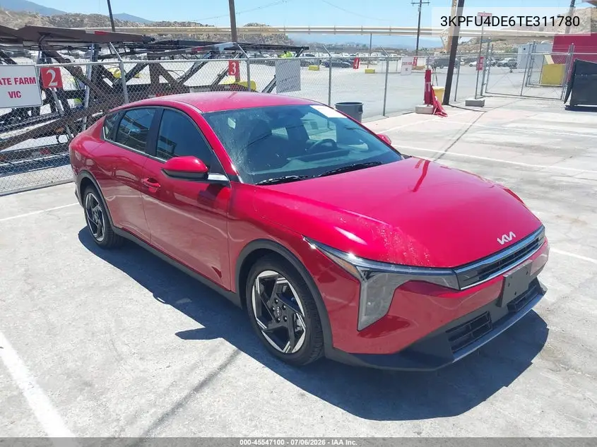 2026 Kia K4 Ex VIN: 3KPFU4DE6TE311780 Lot: 45547100