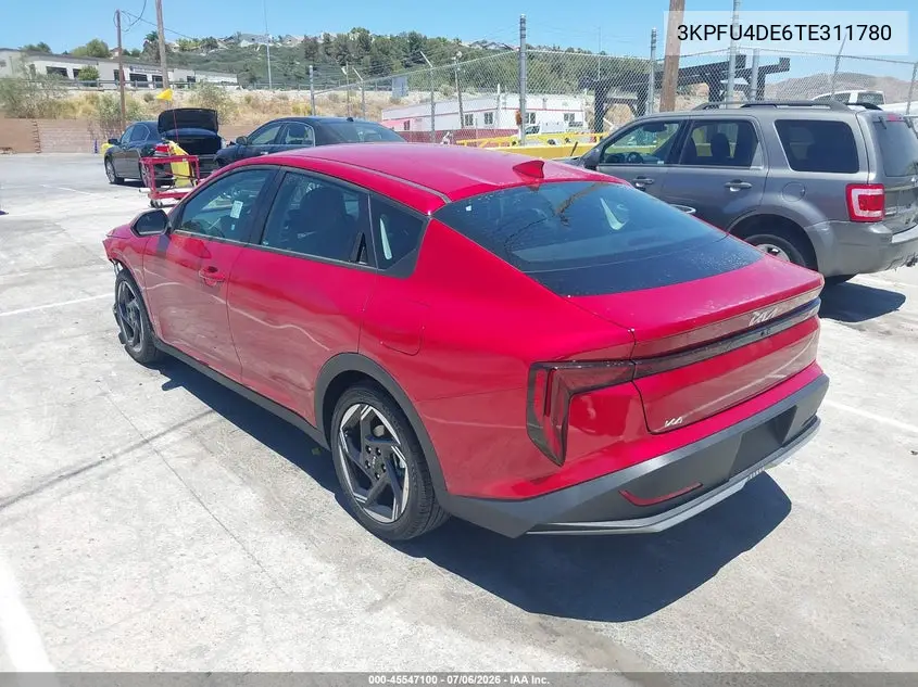 2026 Kia K4 Ex VIN: 3KPFU4DE6TE311780 Lot: 45547100