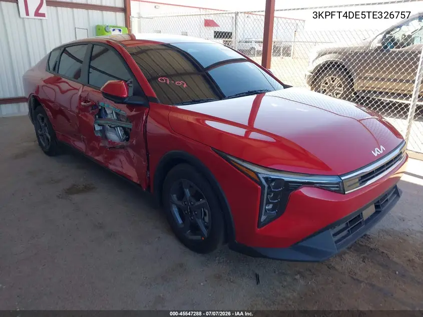 2026 Kia K4 Lxs VIN: 3KPFT4DE5TE326757 Lot: 45547288