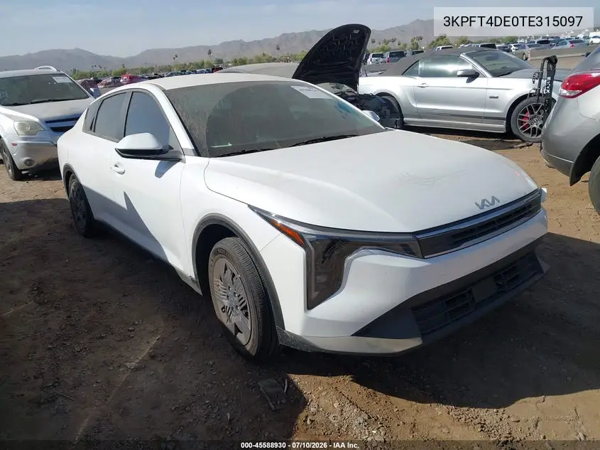 2026 Kia K4 Lx VIN: 3KPFT4DE0TE315097 Lot: 45588930