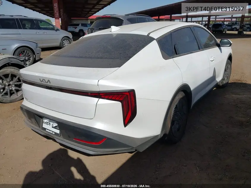 2026 Kia K4 Lx VIN: 3KPFT4DE0TE315097 Lot: 45588930