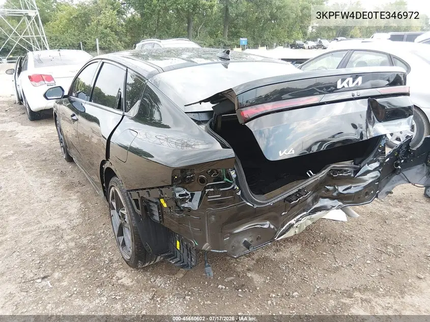 2026 Kia K4 Gt-Line VIN: 3KPFW4DE0TE346972 Lot: 45660602