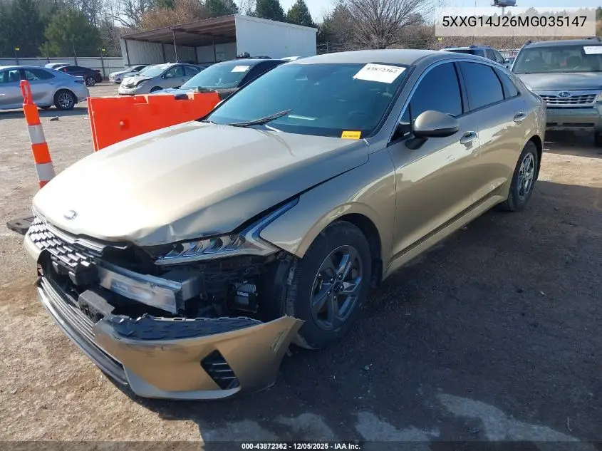 5XXG14J26MG035147 2021 Kia K5 Lxs