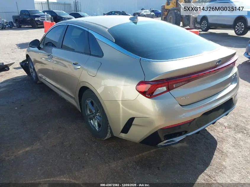 5XXG14J26MG035147 2021 Kia K5 Lxs