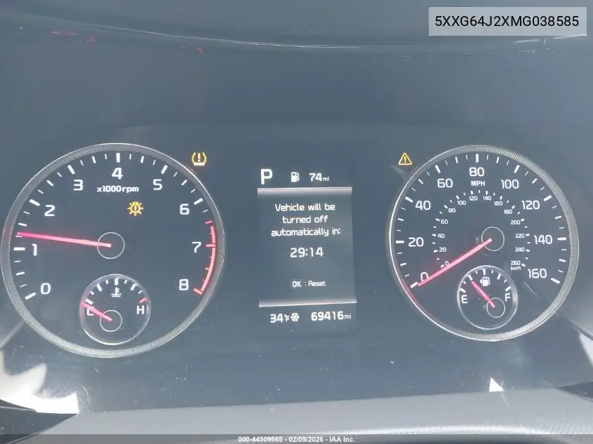 2021 Kia K5 Gt Line VIN: 5XXG64J27MG007987 Lot: 44309565