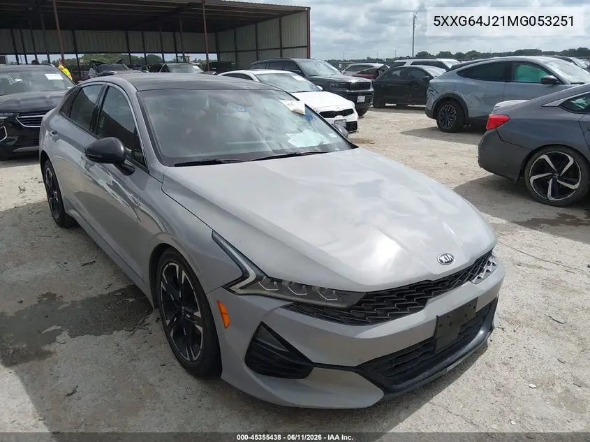 2021 Kia K5 Gt-Line VIN: 5XXG64J21MG053251 Lot: 45355438