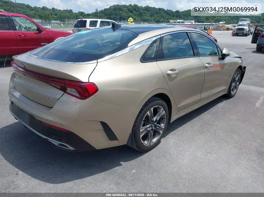 2021 Kia K5 Ex VIN: 5XXG34J25MG069994 Lot: 45365432