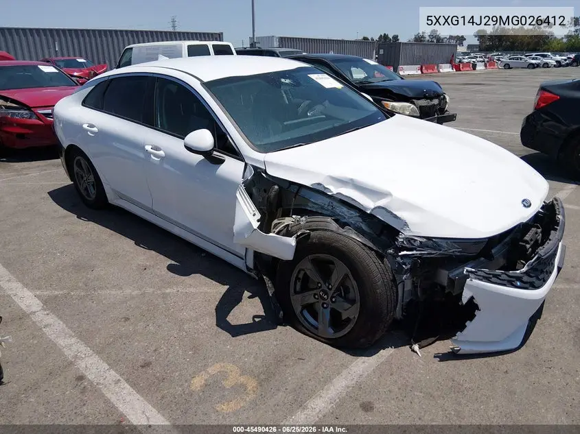 2021 Kia K5 Lxs VIN: 5XXG14J29MG026412 Lot: 45490426