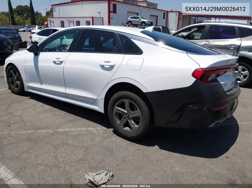 2021 Kia K5 Lxs VIN: 5XXG14J29MG026412 Lot: 45490426