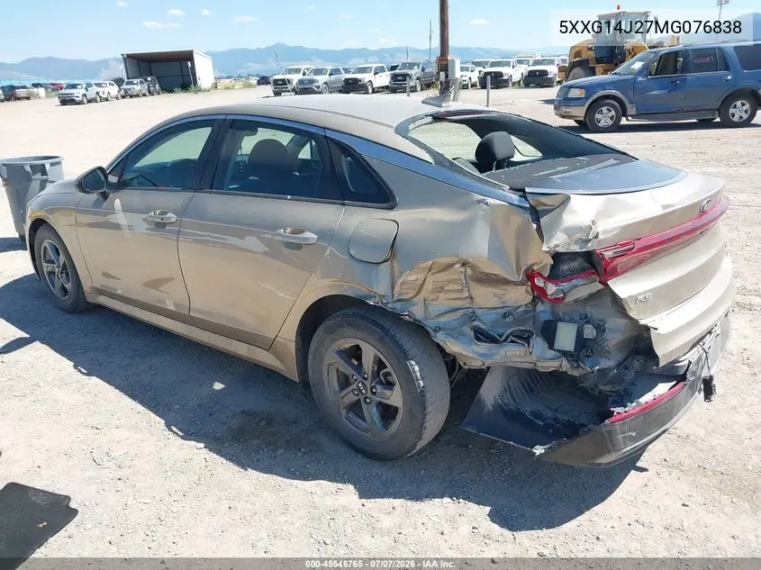 2021 Kia K5 Lxs VIN: 5XXG14J27MG076838 Lot: 45546765