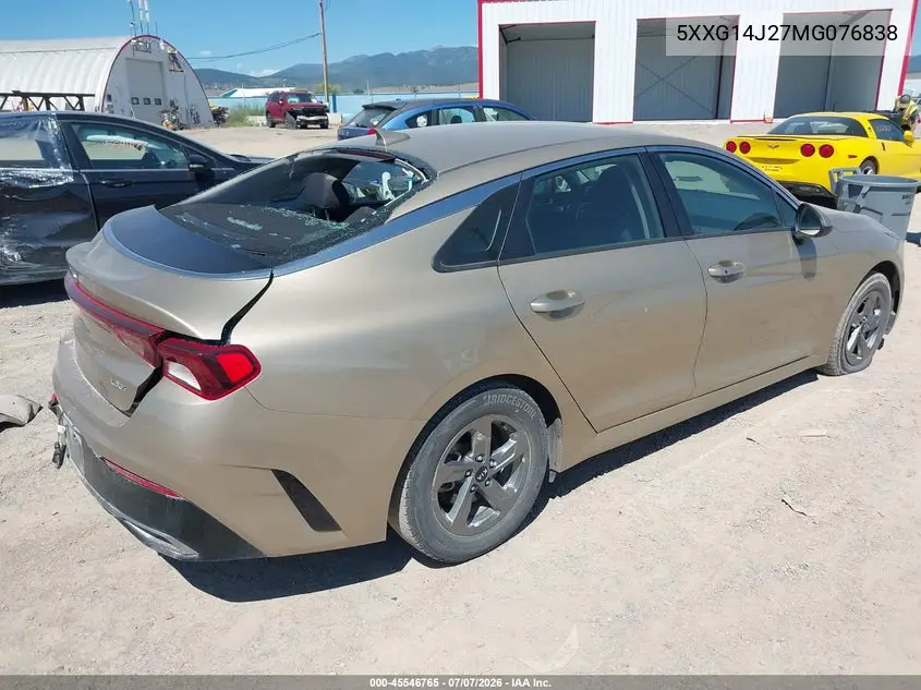 2021 Kia K5 Lxs VIN: 5XXG14J27MG076838 Lot: 45546765