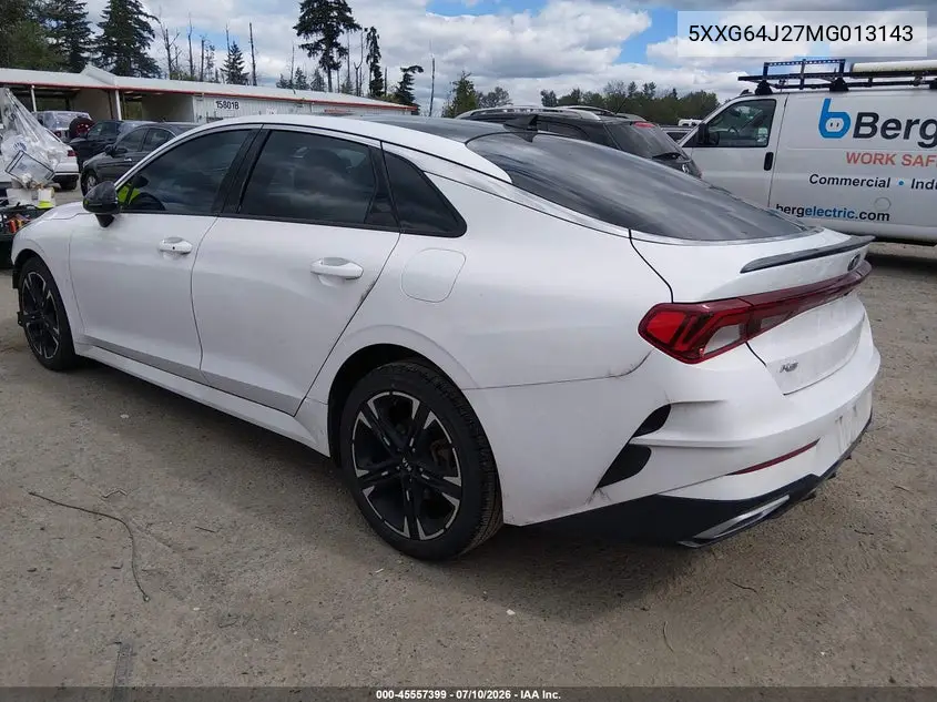 2021 Kia K5 Gt-Line VIN: 5XXG64J27MG013143 Lot: 45557399