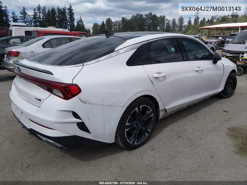 2021 Kia K5 Gt-Line VIN: 5XXG64J27MG013143 Lot: 45557399