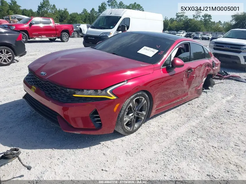 2021 Kia K5 Ex VIN: 5XXG34J21MG005001 Lot: 45647216