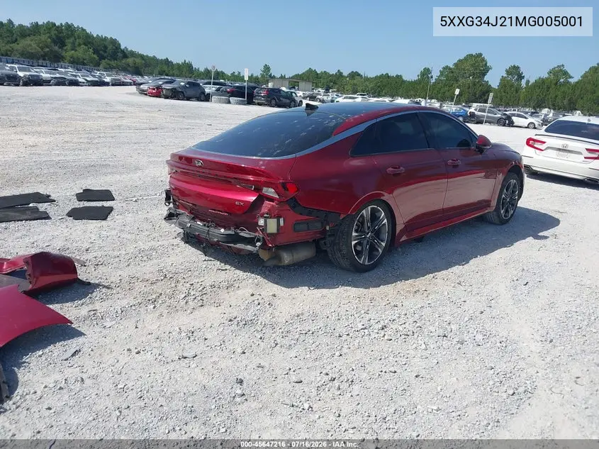 2021 Kia K5 Ex VIN: 5XXG34J21MG005001 Lot: 45647216