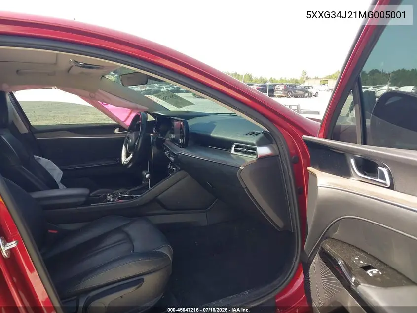 2021 Kia K5 Ex VIN: 5XXG34J21MG005001 Lot: 45647216