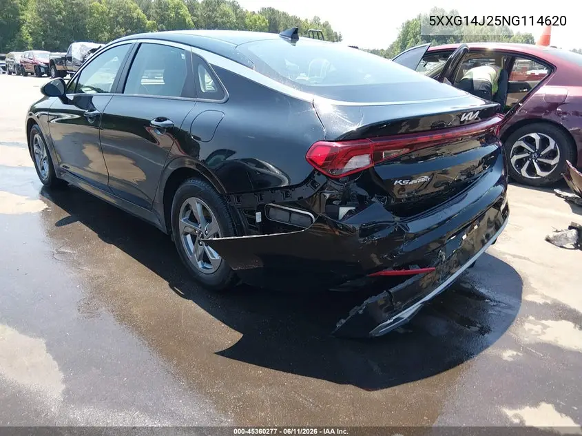 2022 Kia K5 Lxs VIN: 5XXG14J25NG114620 Lot: 45360277