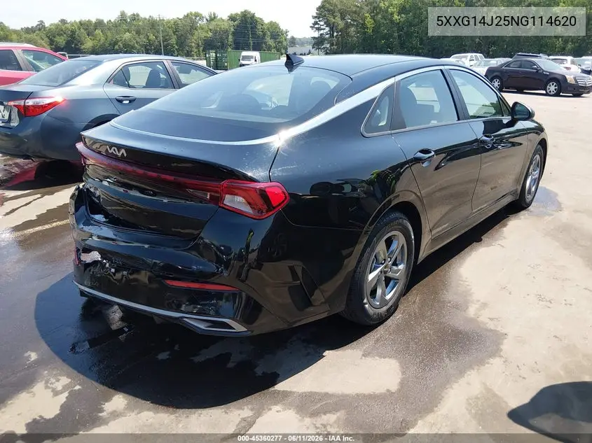2022 Kia K5 Lxs VIN: 5XXG14J25NG114620 Lot: 45360277