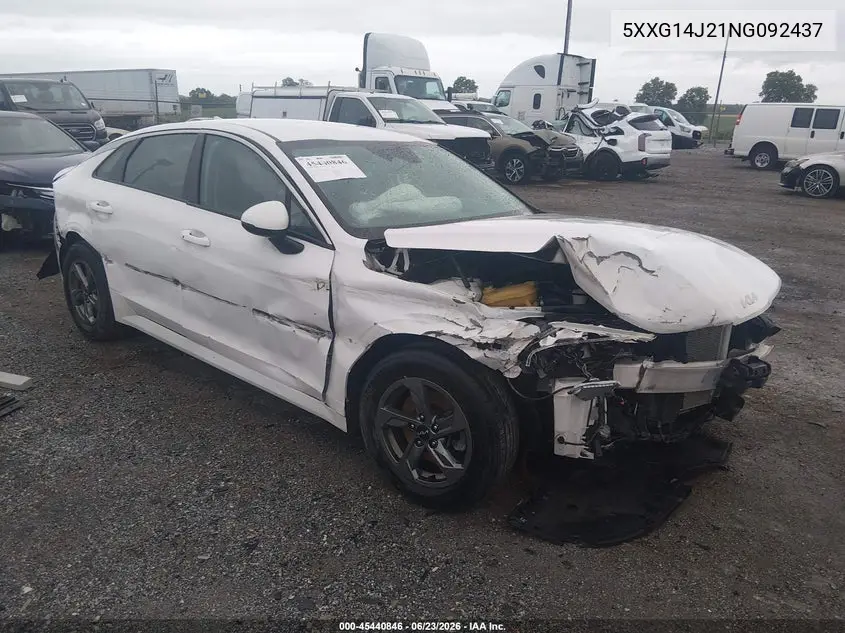 2022 Kia K5 Lxs VIN: 5XXG14J21NG092437 Lot: 45440846