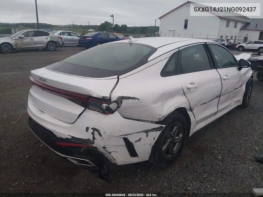 2022 Kia K5 Lxs VIN: 5XXG14J21NG092437 Lot: 45440846
