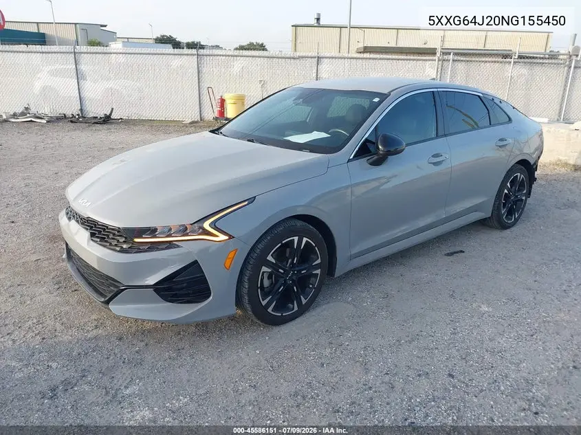 2022 Kia K5 Gt-Line VIN: 5XXG64J20NG155450 Lot: 45586151