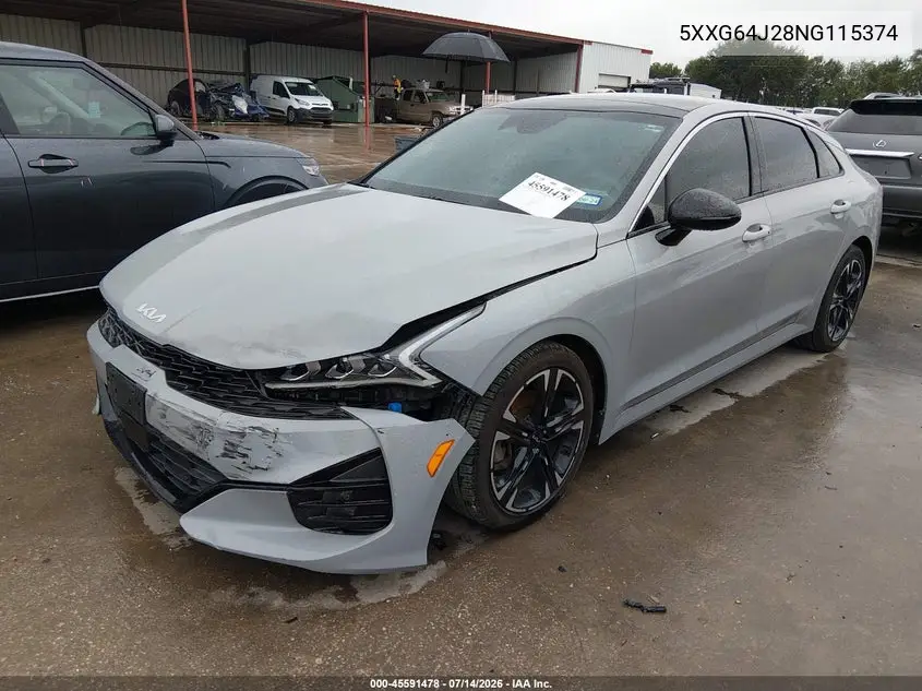 2022 Kia K5 Gt-Line VIN: 5XXG64J28NG115374 Lot: 45591478