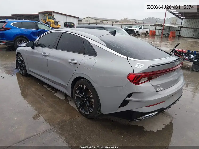 2022 Kia K5 Gt-Line VIN: 5XXG64J28NG115374 Lot: 45591478