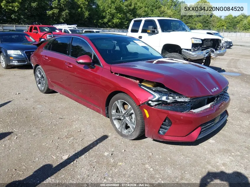 2022 Kia K5 Ex VIN: 5XXG34J20NG084520 Lot: 45598840