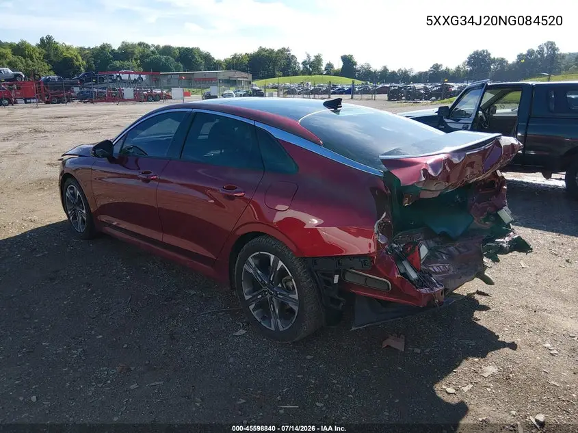 2022 Kia K5 Ex VIN: 5XXG34J20NG084520 Lot: 45598840