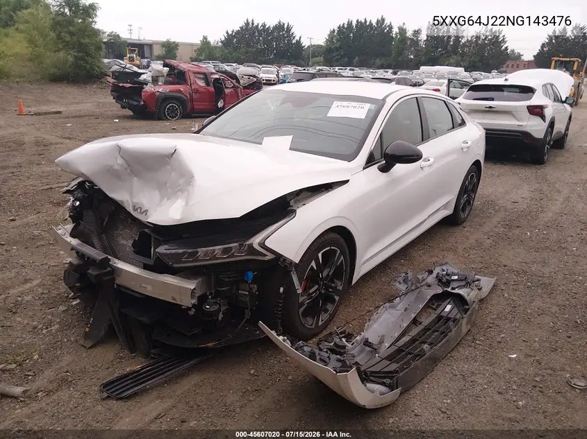 2022 Kia K5 Gt-Line VIN: 5XXG64J22NG143476 Lot: 45607020