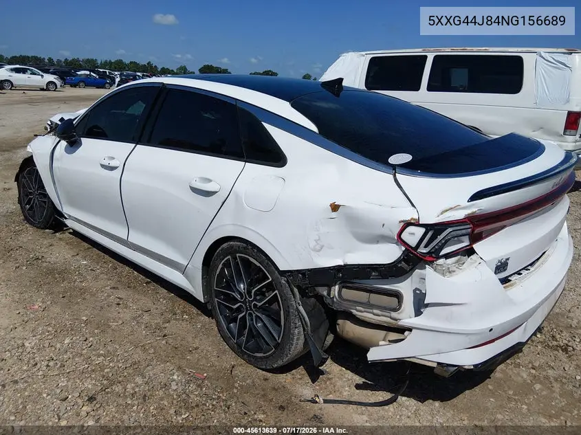 2022 Kia K5 Gt VIN: 5XXG44J84NG156689 Lot: 45613639