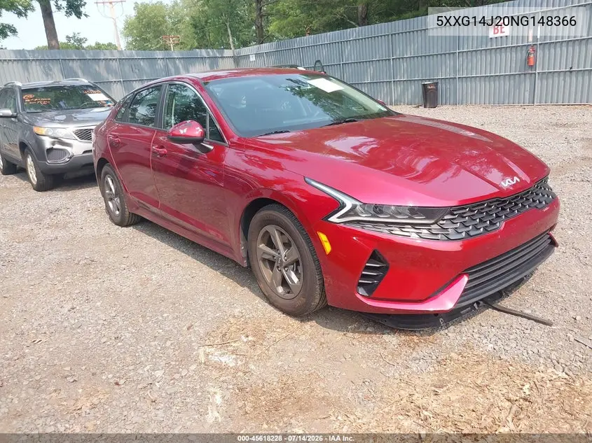 2022 Kia K5 Lxs VIN: 5XXG14J20NG148366 Lot: 45618228