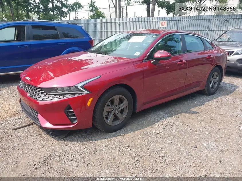 2022 Kia K5 Lxs VIN: 5XXG14J20NG148366 Lot: 45618228