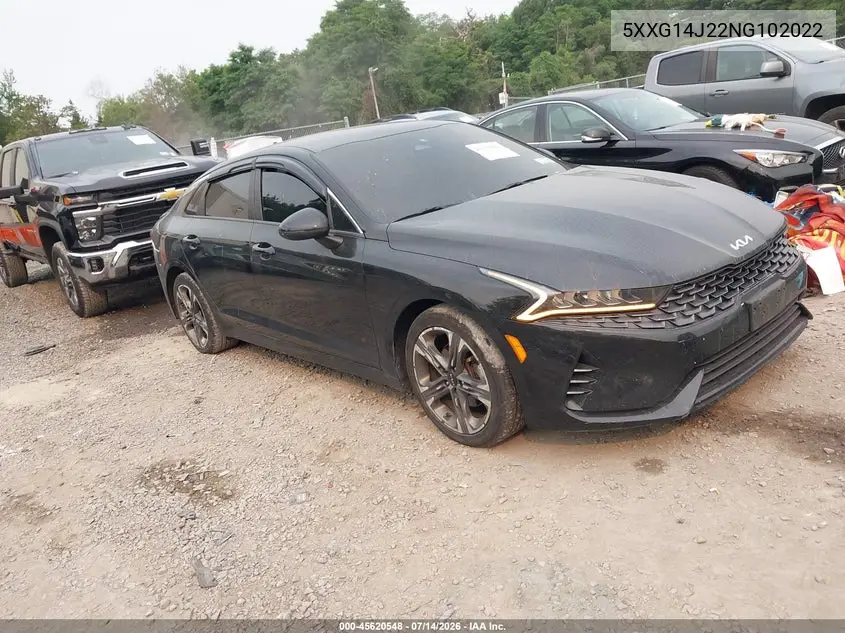 2022 Kia K5 Lxs VIN: 5XXG14J22NG102022 Lot: 45620548