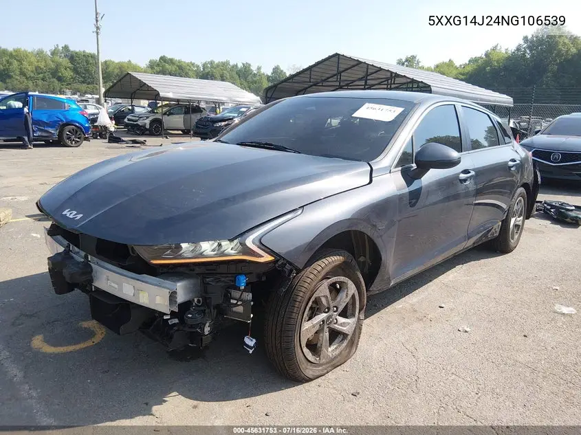 2022 Kia K5 Lxs VIN: 5XXG14J24NG106539 Lot: 45631753