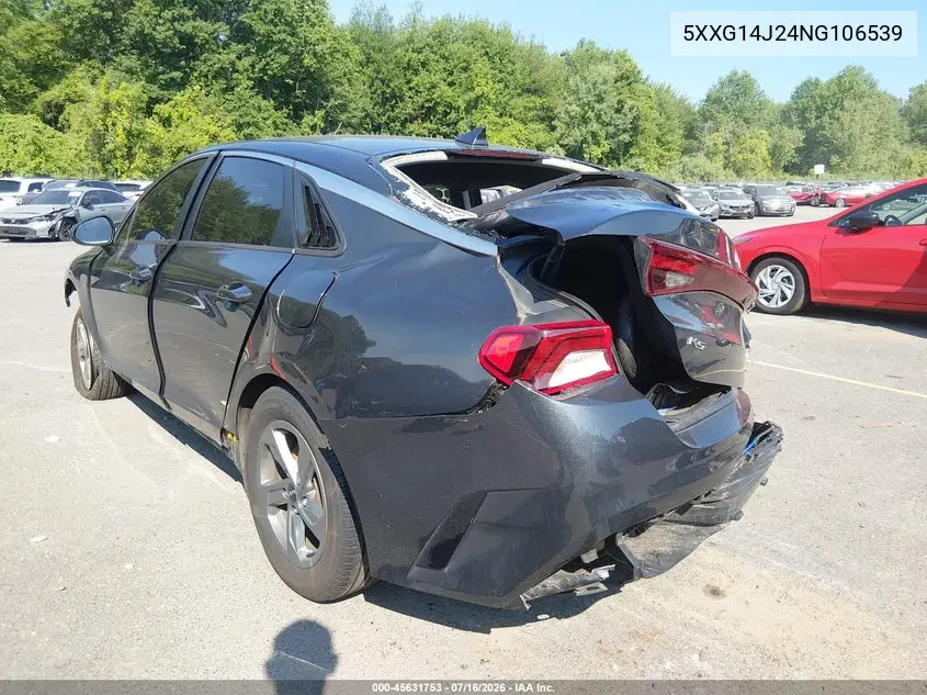 2022 Kia K5 Lxs VIN: 5XXG14J24NG106539 Lot: 45631753