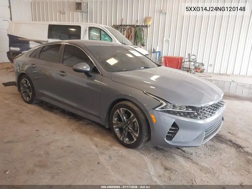 2022 Kia K5 Lxs VIN: 5XXG14J24NG120148 Lot: 45655560