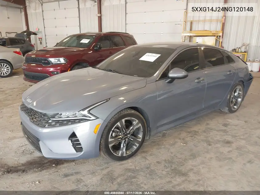 2022 Kia K5 Lxs VIN: 5XXG14J24NG120148 Lot: 45655560